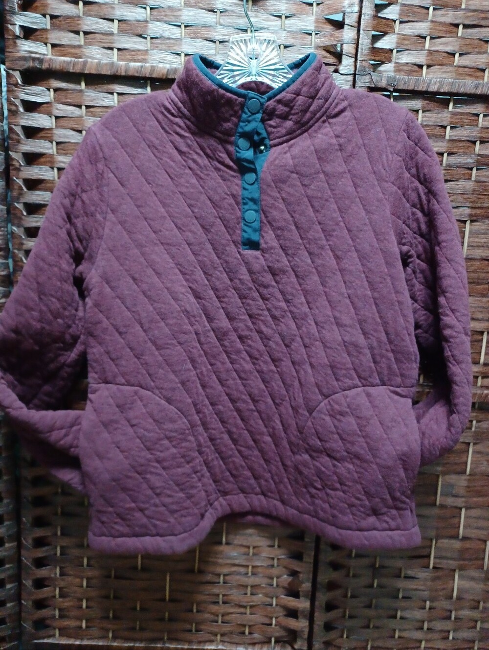 Quilted Pullover Top - Wine